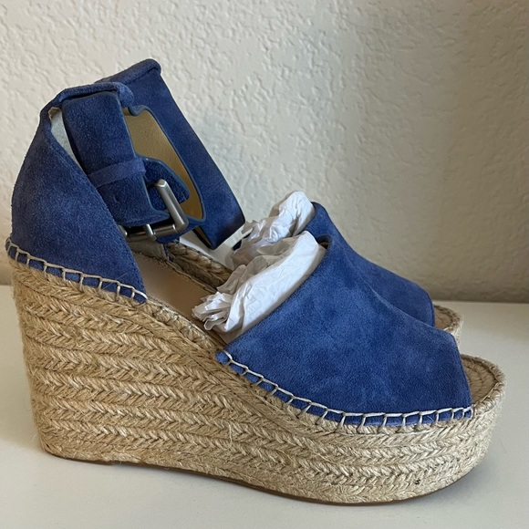 Adalyn Espadrille Wedge Sandals- Blue - Picture 1 of 5